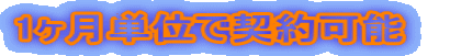 1ヶ月単位で契約可能